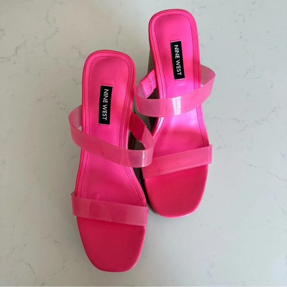 Nine West Rapps Platform Wedge Sandal In Pink Size: 6.5 - Picture 2 of 5